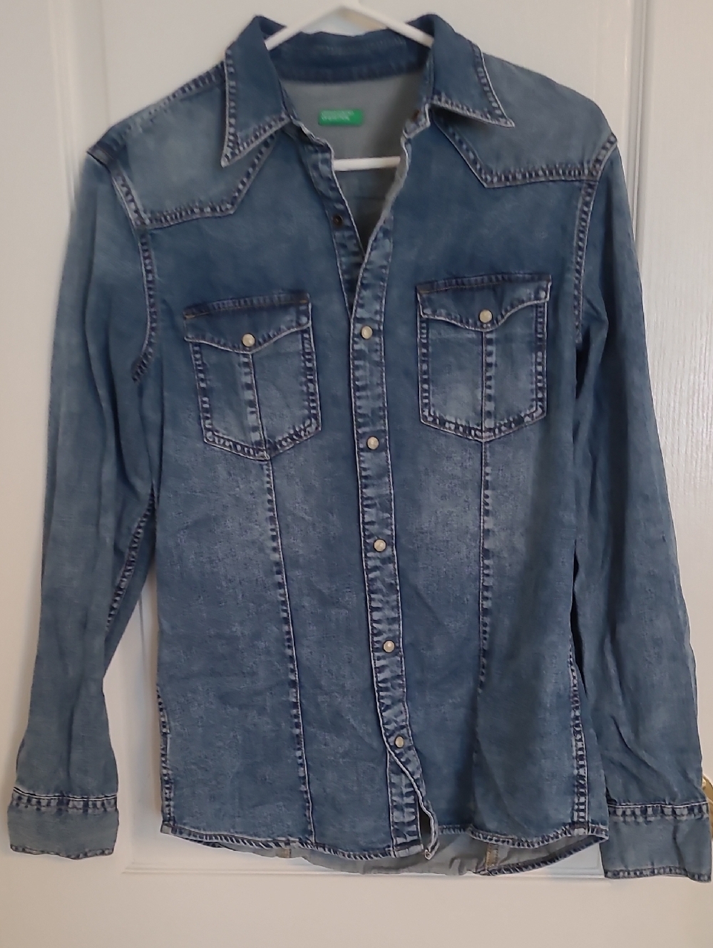 Men's Denim Western Shirt - Blue